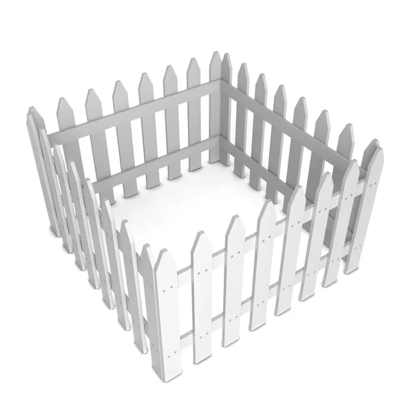 Fehér kerítés — Stock Fotó