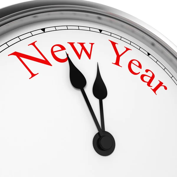 New year on a clock — Stock Photo, Image