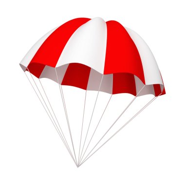 Red and white parachute clipart