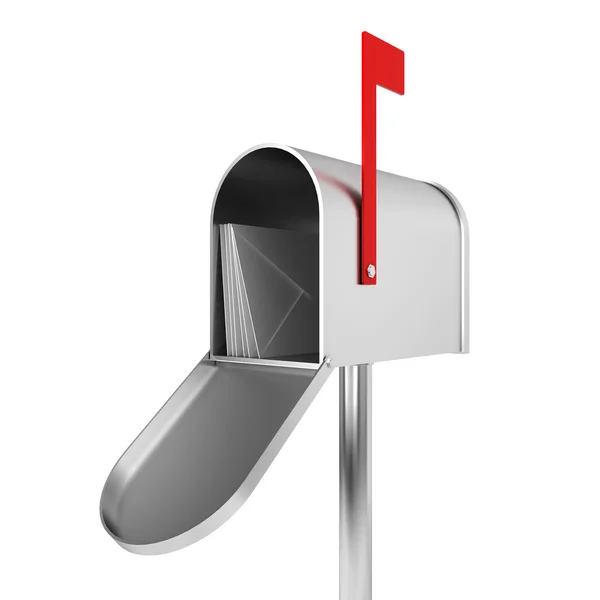 Stříbrný poštovní schránka — Stock fotografie