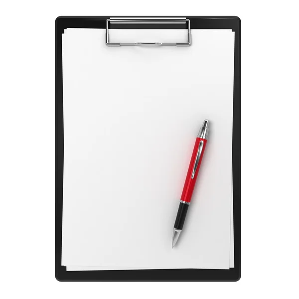 Clipboard and pen — Stock Photo, Image