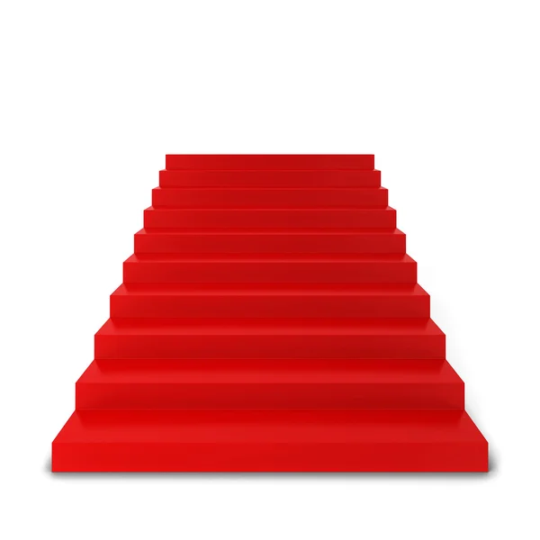 Červený schody — Stock fotografie