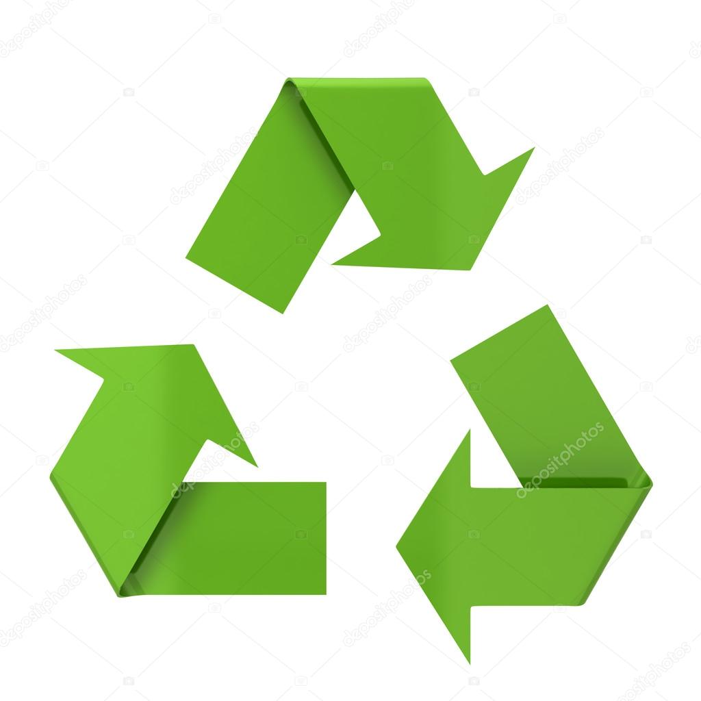 Recycle symbol. 3d illustration isolated on white background