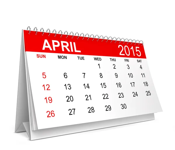 Calendário 2015. Abril — Fotografia de Stock