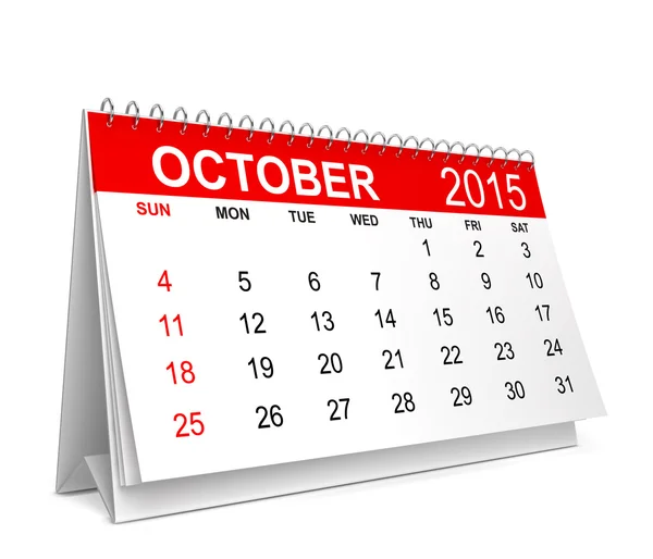 Calendário 2015. Outubro — Fotografia de Stock