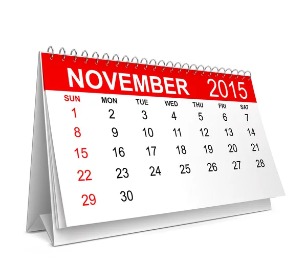 Calendário 2015. Novembro — Fotografia de Stock