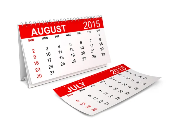 Calendário 2015. Agosto — Fotografia de Stock