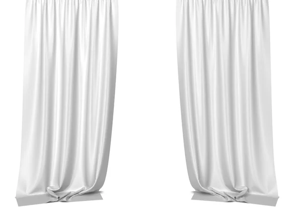 White curtains. 3d illustration — Stock Photo, Image