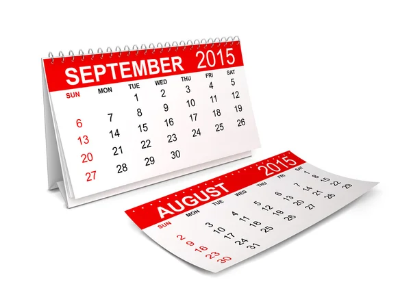 Calendário 2015. Setembro — Fotografia de Stock