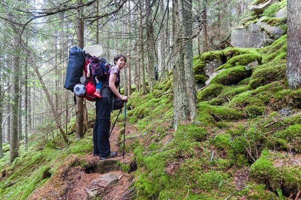 Hiking in mountains — Stock Photo, Image