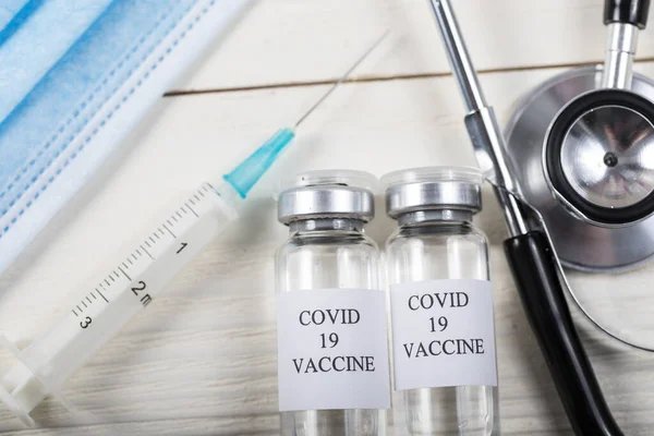 Concept Van Coronavirusbehandeling Injectie Injectie Klinische Proef Tijdens Pandemie — Stockfoto