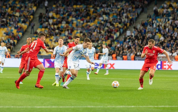 Kyiv Ukraina September 2021 Pemain Yang Beraksi Selama Pertandingan Uefa — Stok Foto