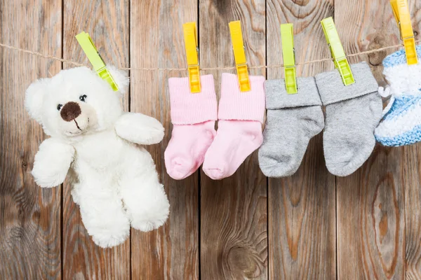 Knitted babies socks — Stock Photo, Image