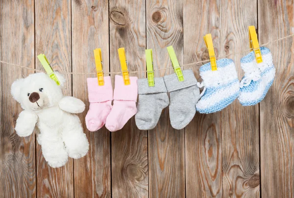 Knitted babies socks — Stock Photo, Image