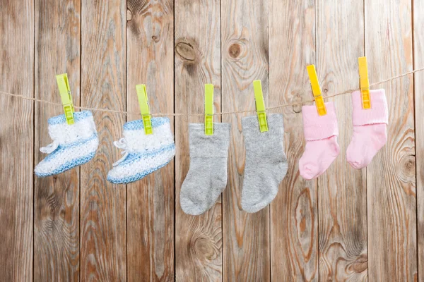 Knitted babies socks — Stock Photo, Image