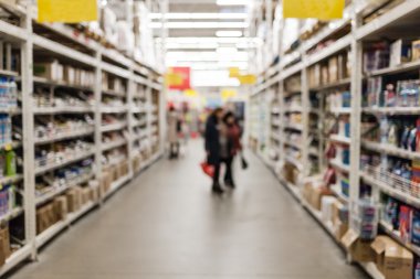 Bokeh ile süpermarket bulanık arkaplan