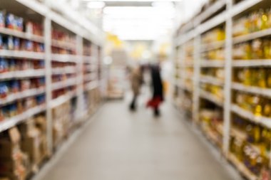 Bokeh ile süpermarket bulanık arkaplan