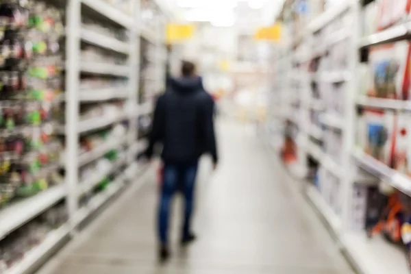 Supermercato sfondo sfocatura con bokeh — Foto Stock