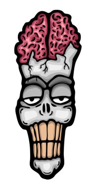 Kafatası açılmış beyin ile