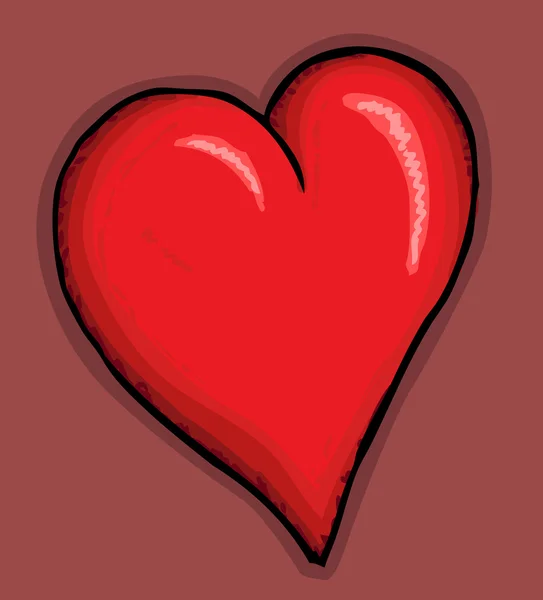 Stort rødt hjerte – stockvektor