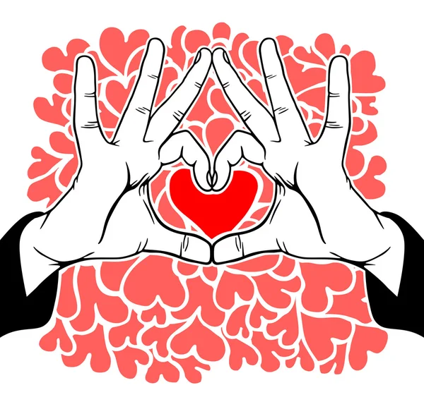 手の象徴的な愛 — ストックベクタ