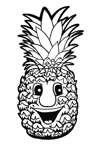 Ananas con sorriso — Vettoriale Stock