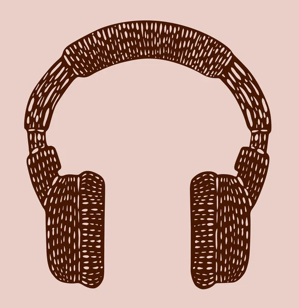 Auriculares pintados estilo — Vector de stock