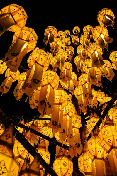 Thai Northern Traditional Style Lantern Growed Orange Light — Stockfoto