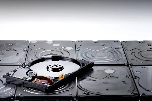 Shot One Hard Drive Remove Cover Out Show Magnetic Disc — 스톡 사진