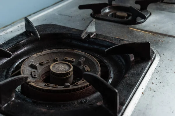 Function Dirty Rusty Gas Stove — Stock Photo, Image