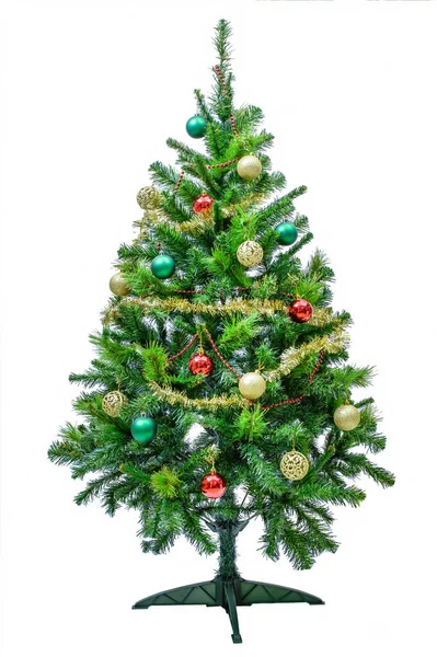 Christmas Tree Decorations Isolated White Background Stock Image
