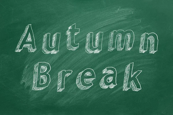 Texto Desenho Manual Autumn Break Quadro Verde — Fotografia de Stock