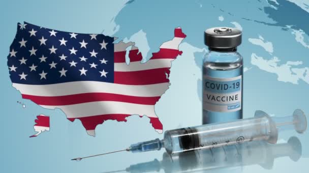 Vaccination kampagne i USA. Kampen mod coronavirus i verden – Stock-video