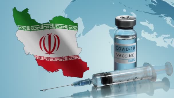 Vaccinatiecampagne in Iran. De strijd tegen het coronavirus in de wereld — Stockvideo