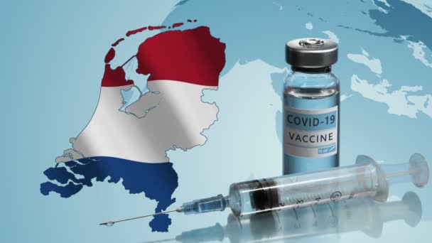 Impfkampagne in den Niederlanden. — Stockvideo