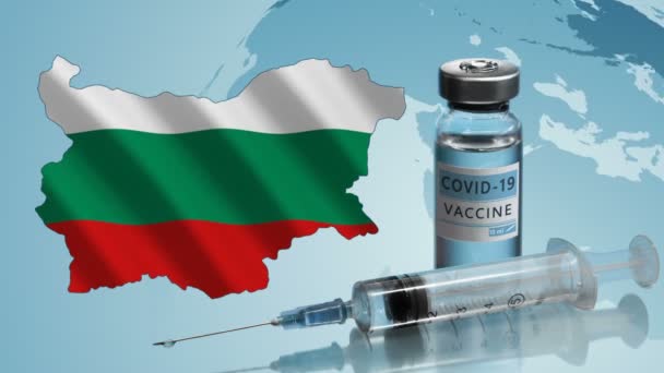 Vaccinationskampanj i Bulgarien. Kampen mot coronavirus i världen — Stockvideo