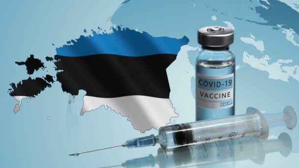 Campagna di vaccinazione in Estonia. La lotta contro il coronavirus nel mondo — Video Stock