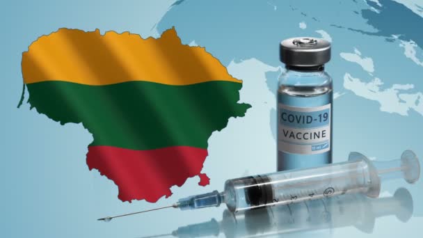 Campaña de vacunación en Lituania. La lucha contra el coronavirus en el mundo — Vídeo de stock