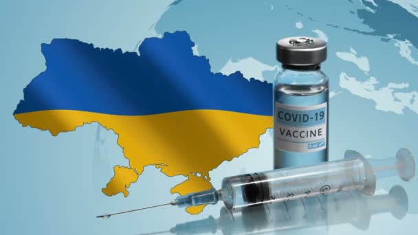 Vaccinatiecampagne in Oekraïne. De strijd tegen het coronavirus in de wereld — Stockvideo