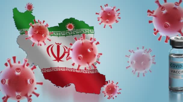 Vaccinatiecampagne in Iran. De strijd tegen het coronavirus in de wereld — Stockvideo