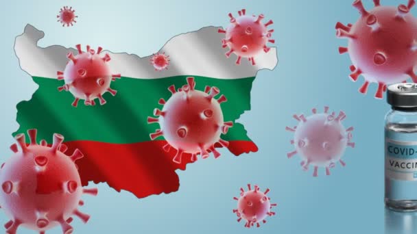 Vaccinationskampanj i Bulgarien. Kampen mot coronavirus i världen — Stockvideo