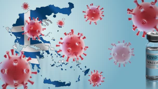 Кампания вакцинации в Греции. Борьба с коронавирусом в мире — стоковое видео