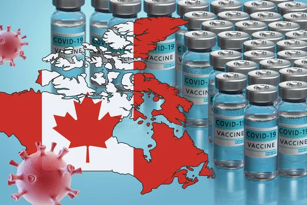 Campaña de vacunación en Canadá. La lucha contra el coronavirus en el mundo — Foto de Stock