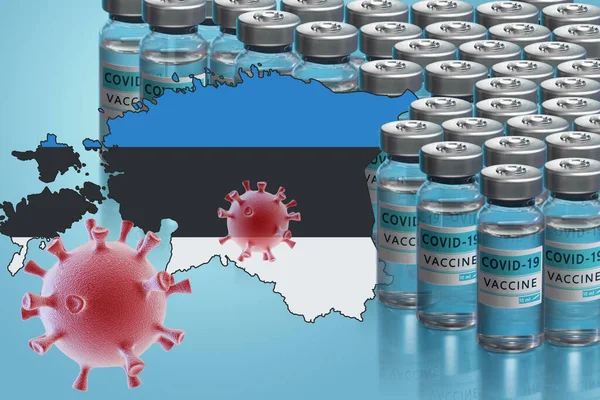 에스토니아에서의 예방 접종 캠페인. 세계에서 코로나 바이러스와의 싸움 — 스톡 사진
