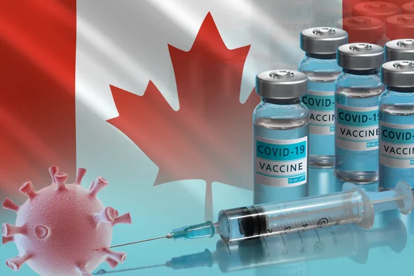 Vaccination campaign in Canada. The fight against coronavirus in the World — Stock Photo, Image