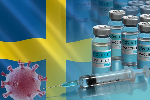 Vaccination campaign in Sweden. The fight against coronavirus in the World — Stock Photo, Image