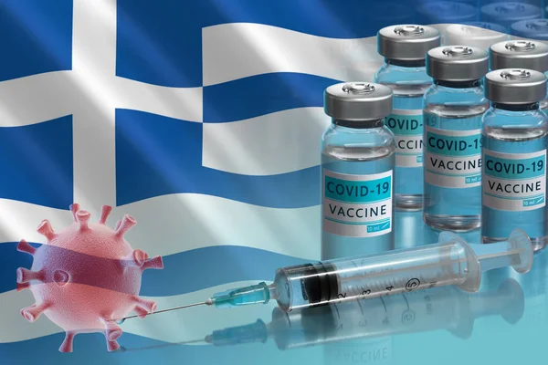 그리스에서 예방 접종 운동이 있었다. 세계에서 코로나 바이러스와의 싸움 — 스톡 사진