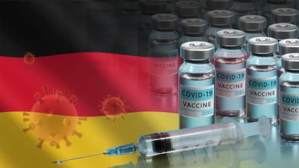 Almanya 'da aşı kampanyası. Dünyada koronavirüsle mücadele — Stok video