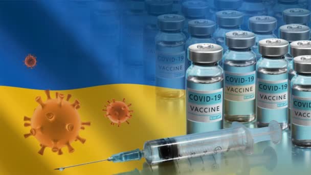 Campanha de vacinação na Ucrânia. A luta contra o coronavírus no mundo — Vídeo de Stock