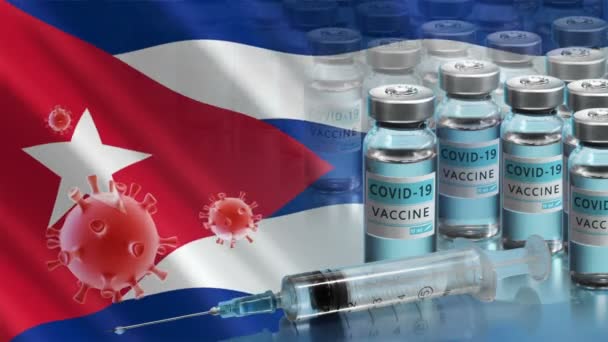Campaña de vacunación en Cuba. La lucha contra el coronavirus en el mundo — Vídeo de stock
